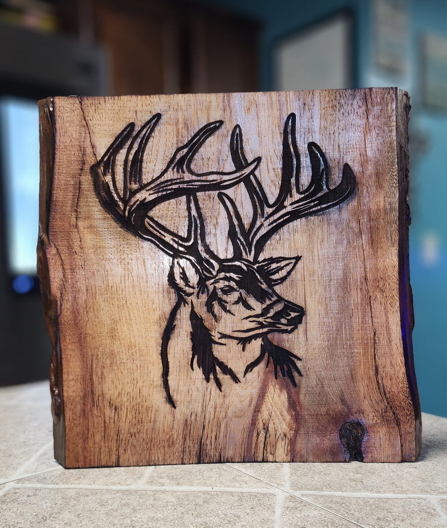 Deer on Walnut wood