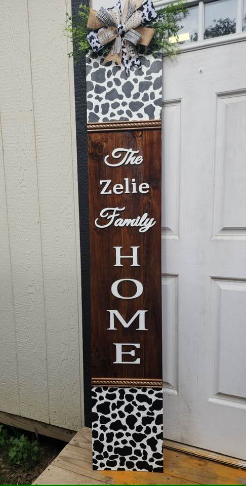 Personalize Your Porch with a Custom Name Porch Leaner | 6ft Tall, Rustic Wood Design